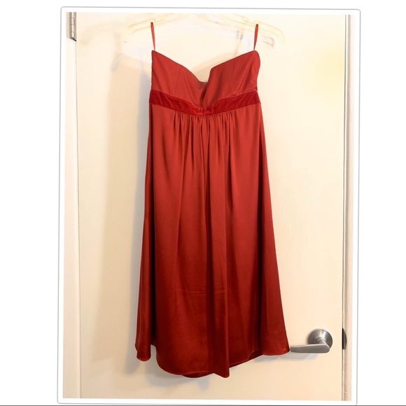 Banana Republic Red Silk Strapless Dress - Picture 3 of 7